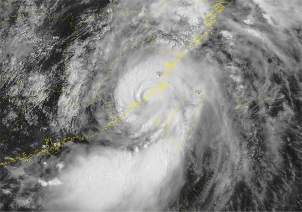 今年第5号台风“杜苏芮”FY-4B 静止气象卫星可见光云图